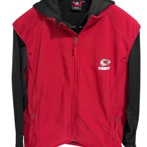 NFL Kansas City Chiefs Hooded Jacket Size XL Fleece Lined Full Zip Red Logo
